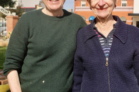 Betty Jackson and her daughter Sally at the Biggest Morning Tea.
