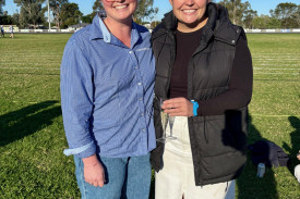 Sophie Cleaver and Kate Cleaver at the Bulls sponsors day.