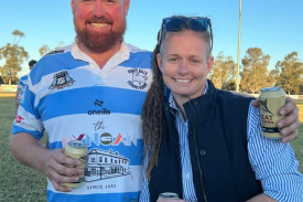 Harry Holmes and men’s first grade co-coach Sarah Pearce.