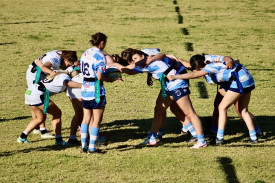 Jemma Perko with the ball for the Nyngan scrum.