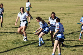 Lily Burton with the ball for the Bulls. All photos by The Nyngan Weekly: Abigail McLaughlin.