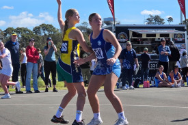 Emily (right) in action.