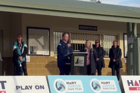 Emily Martin presenting competition oath.