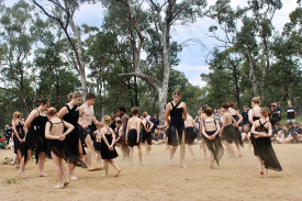 The Wakakirri Mayi dancers at the opening ceremony.
