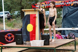 Nyngan Public School students giving their address.
