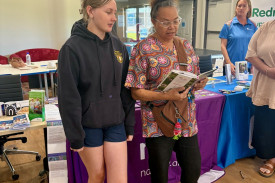Nyngan High School student Sophie Walsh and BSMC Aboriginal worker Judy Carney performed the Welcome to Country.