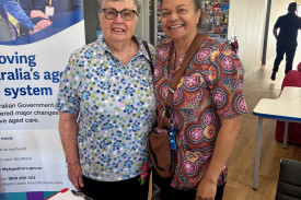 Vicki Cluderay and Bogan Shire Medical Centre Aboriginal worker Judy Carney.