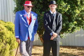 Frank Roberts and Harrison Sanders, entrants in gentleman Fashions in the Field.