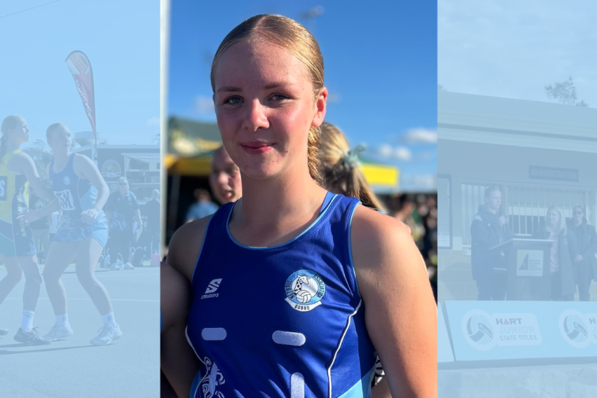 Nyngan’s Emily Martin was recently given the honour of presenting the Netball NSW Athletes competition oath at the opening ceremony of the HART Junior state titles. Photos supplied.