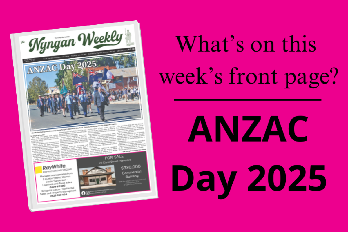 Front page of The Nyngan Weekly. Photo by Abigail McLaughlin.
