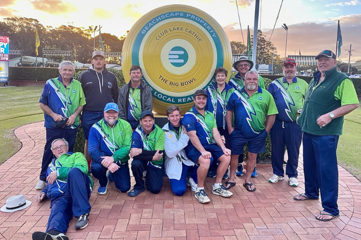Nyngan Bowling Club contested the Grade Seven Open Pennant State Finals hosted by the North Haven and Lake Cathie Bowling Clubs and made it through to the sudden-death finals. Photo supplied.
