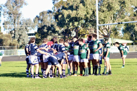 Both the Bogan Bulls and Coonamble prepare to pack a scrum.