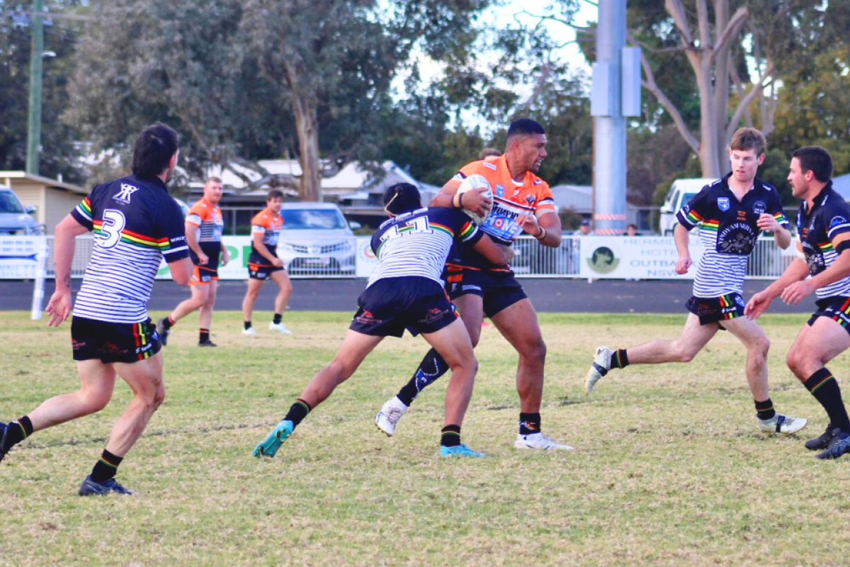 Nyngan captain-coach James Tuitahi in action recently against Bathurst Panthers. Tuitahi was one of Nyngan’s best in a close loss to ladder leaders Forbes at Forbes on Sunday, June 22. Photo by The Nyngan Weekly: Abigail McLaughlin.
