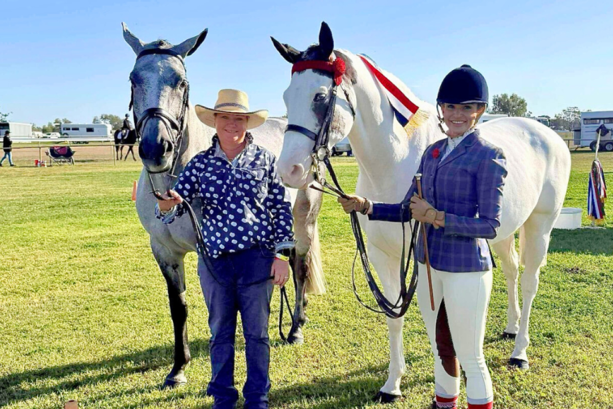 Katie Wheatley, right, with her led champion. Photos by Bourke Show Society.
