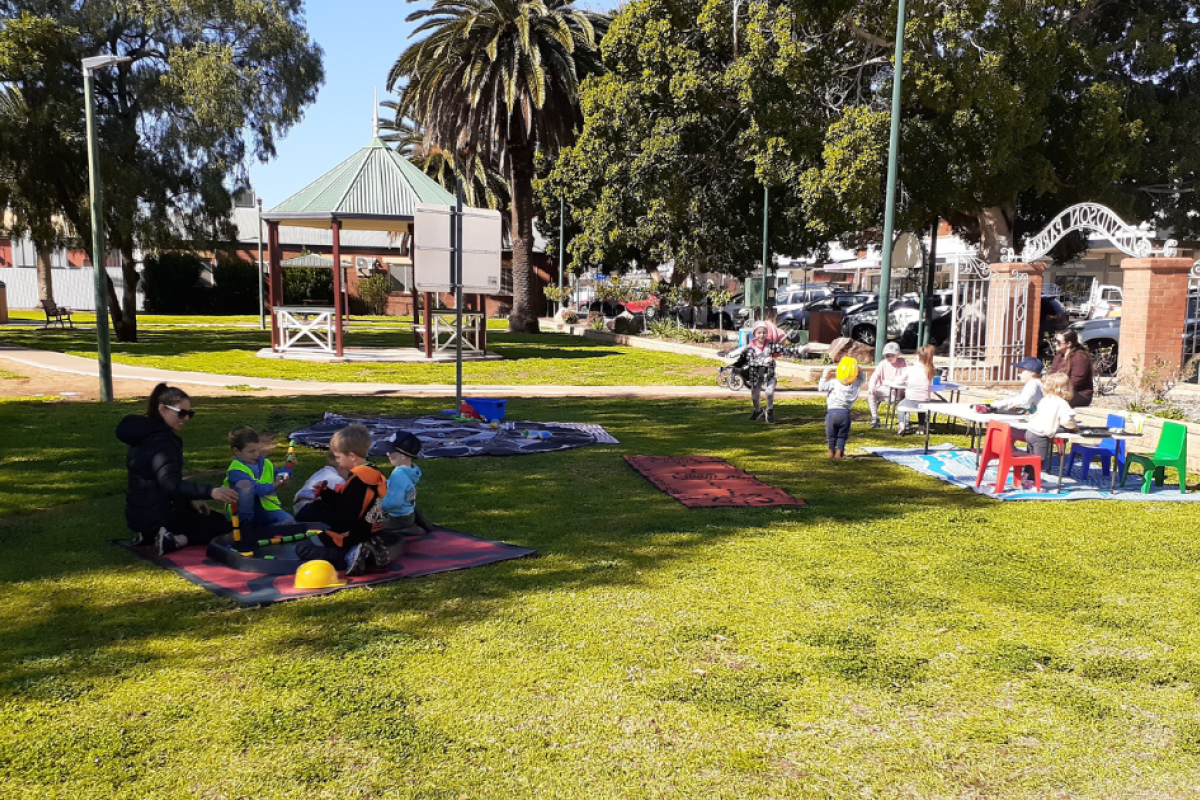 Families joined in the Catholic Care Playgroup held during the morning.