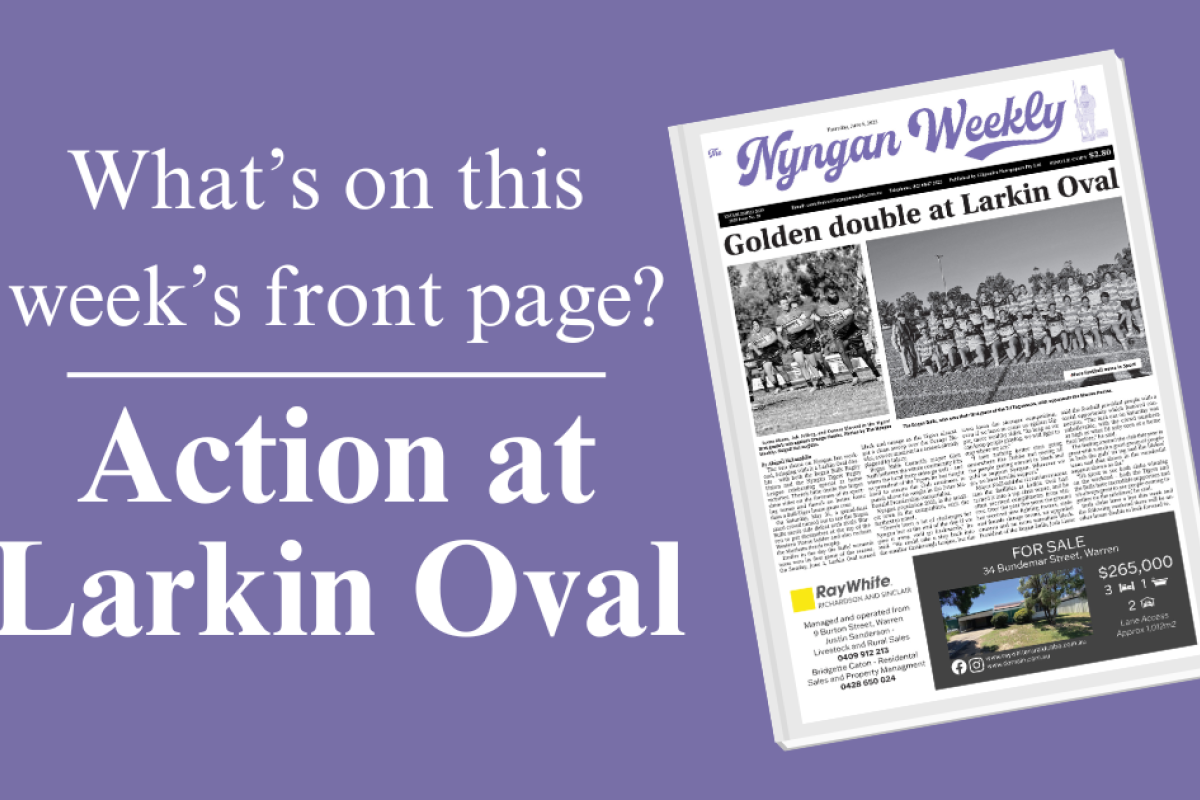 Front page sneak peek - Action at Larkin Oval - feature photo