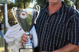 Trainer Michael Mulholland with the Picnic Race Cup.
